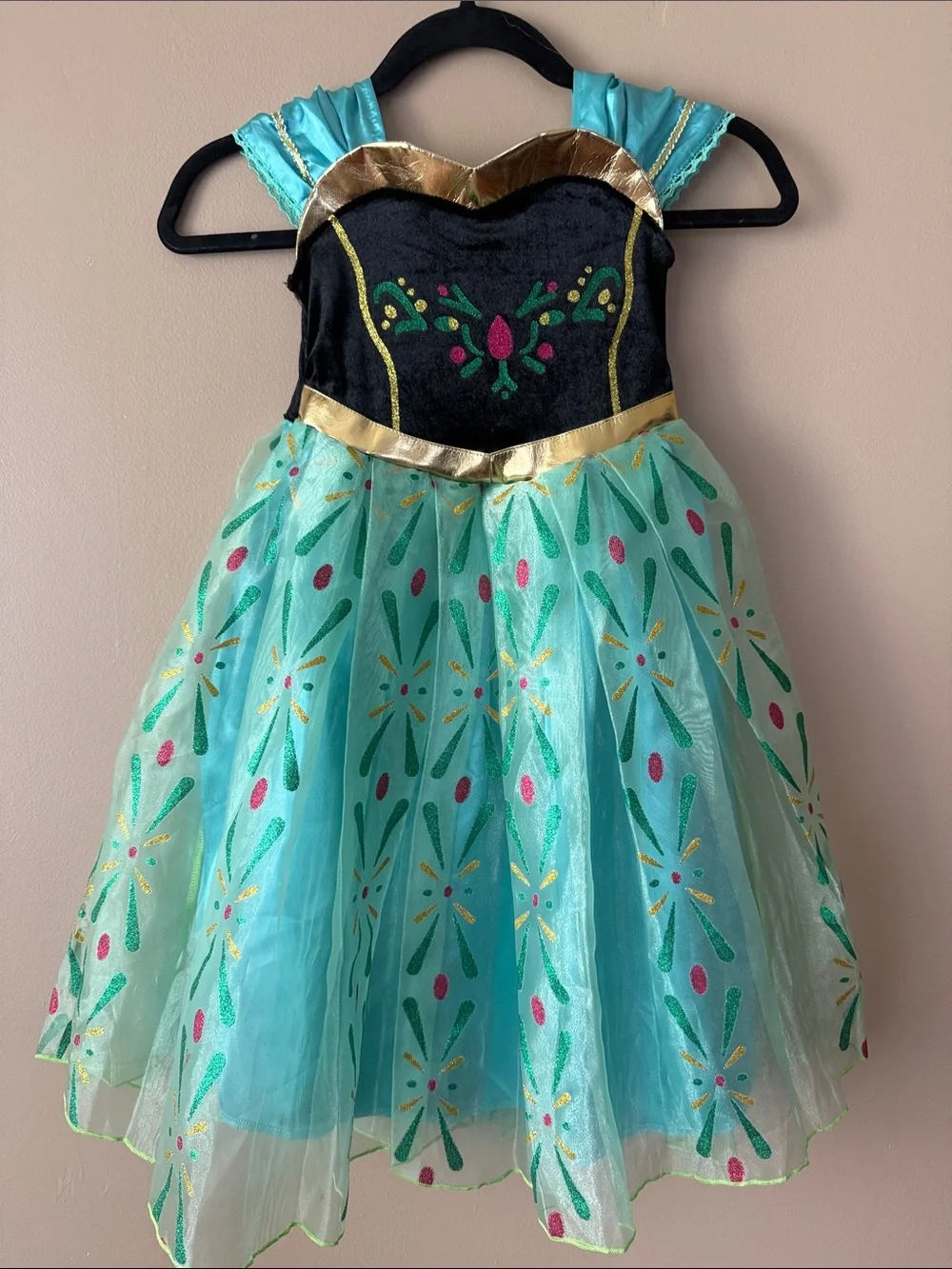 Disney ❄️ FROZEN ❄️ ANNA CORONATION DELUXE DRESS SIZE 3T-4T (100) 🌟EUC🌟